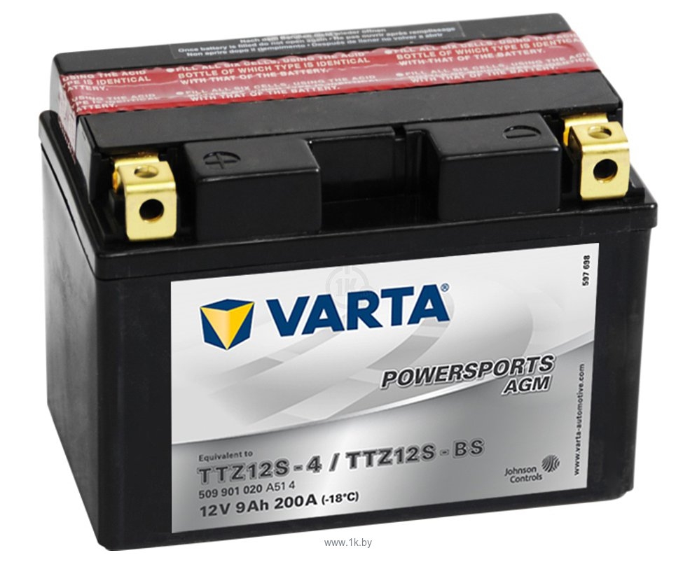 Батарея аккумуляторная Funstart AGM, 12в 9а/ч, Varta